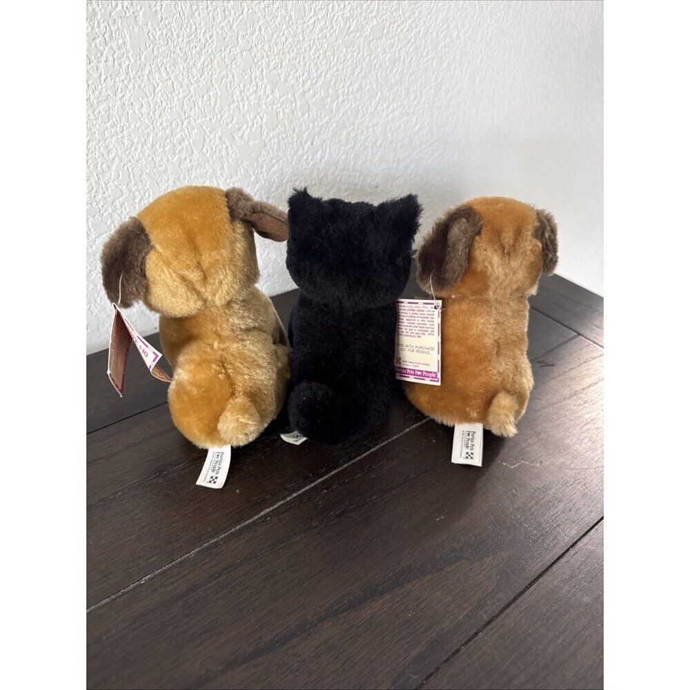 3 Purina Pets For People Vintage Plush Cat & Dog 1996 Stuffed Animal Kitten Pup - Picture 7 of 10